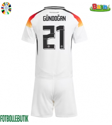 Tyskland Ilkay Gundogan #21 Hemmaställ Barn EM 2024 Kortärmad (+ Korta byxor)